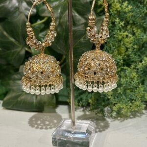 & Other Stories Gold and Silver Jhumka Earrings